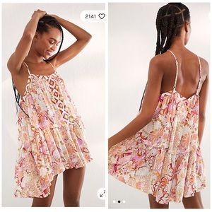 NWT free people get a clue mini ivory dress